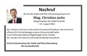 Nachruf Jachs